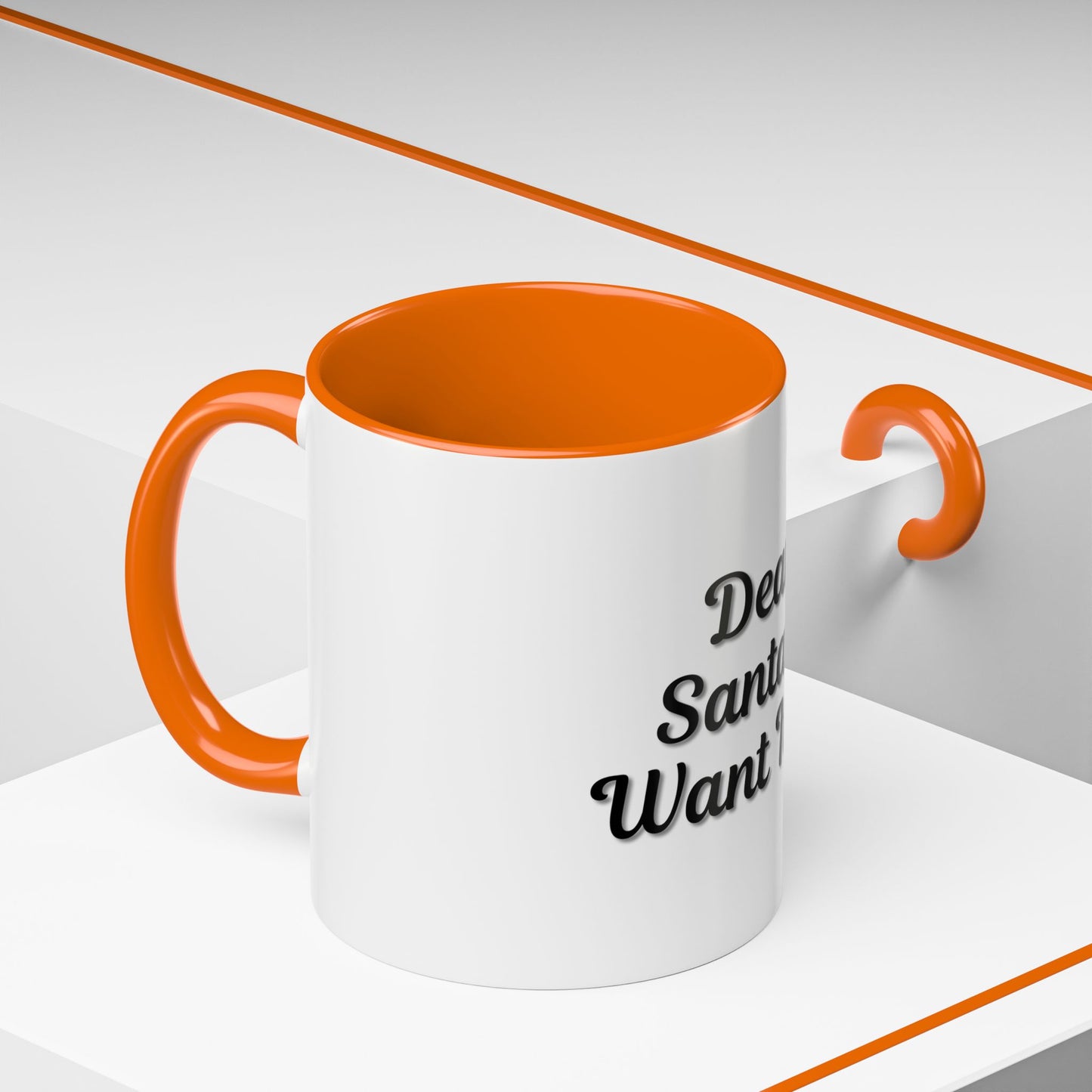 Dear Santa Accent Coffee Mug - Fun Holiday Mug for Christmas Enthusiasts