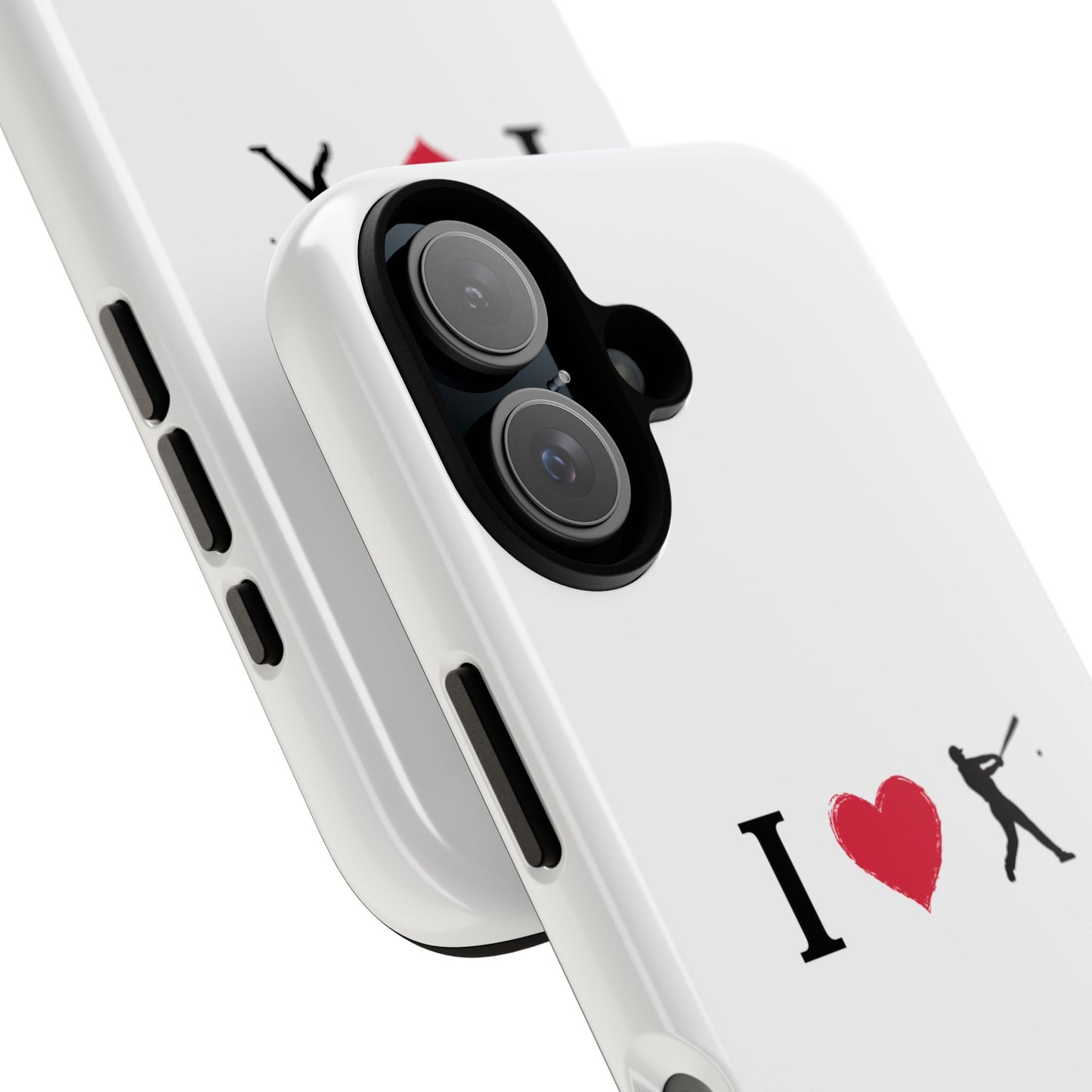 Baseball Love Phone Case, Tough Cases for Sports Lovers, i Heart Baseball Protection, Gift for Players, Cute Sports Case