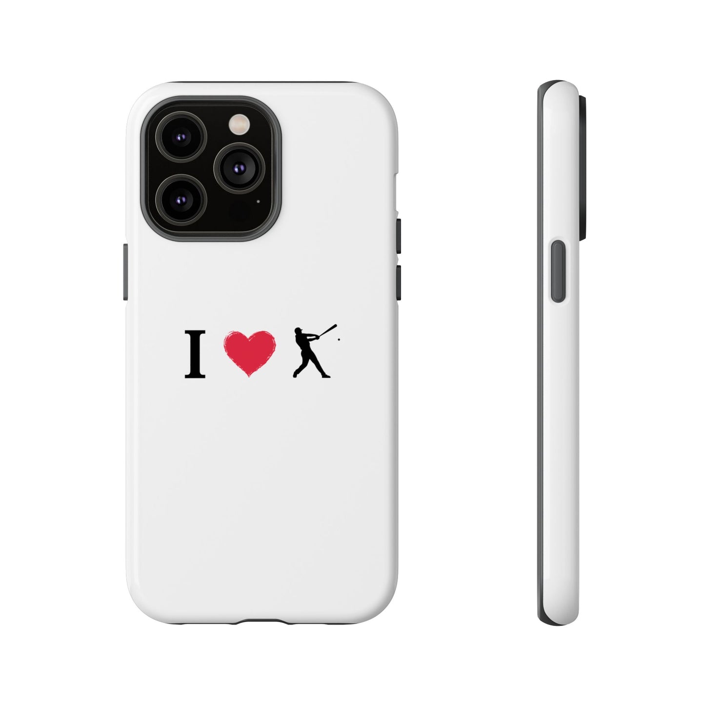 Baseball Love Phone Case, Tough Cases for Sports Lovers, i Heart Baseball Protection, Gift for Players, Cute Sports Case