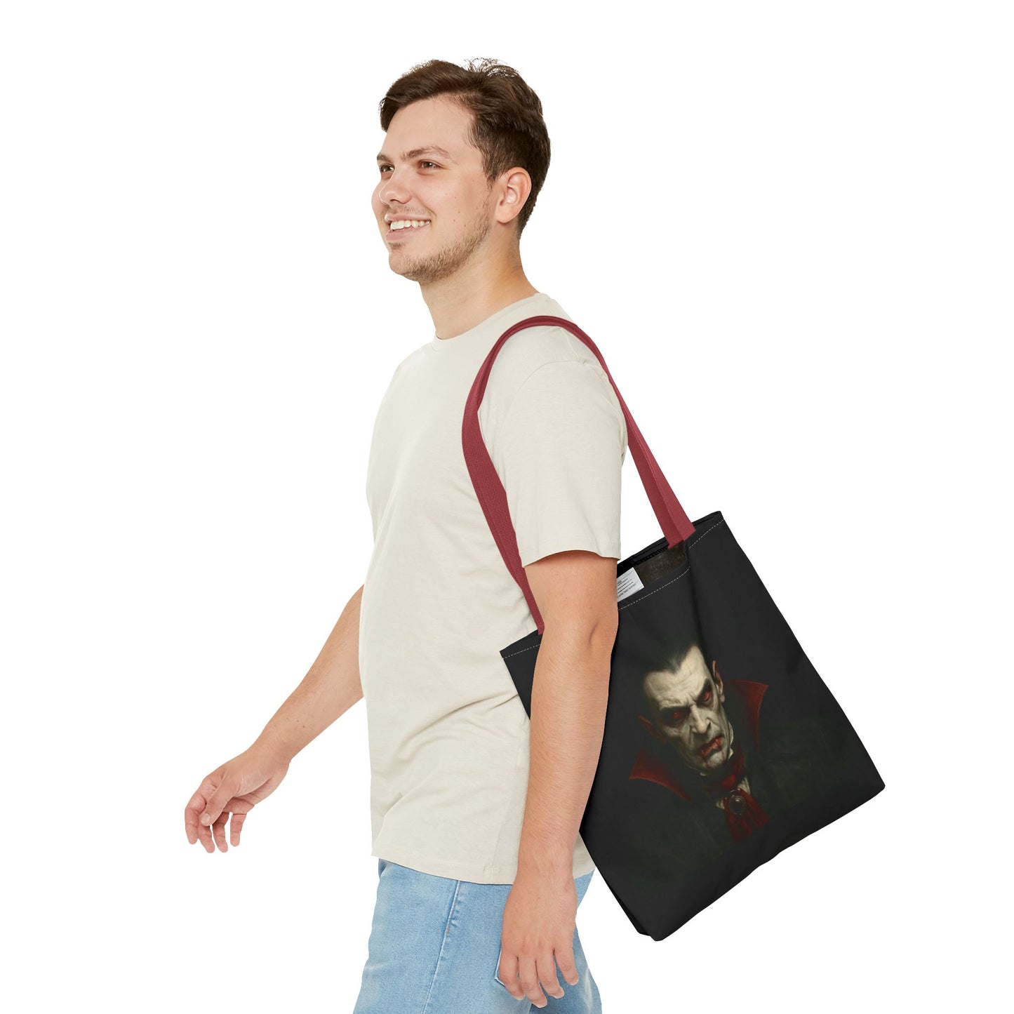 Vampire Haunted Tote Bag, Spooky Shopping Bag, Halloween Accessory, Gothic Style Handbag, Perfect for Halloween Parties, Unisex Tote