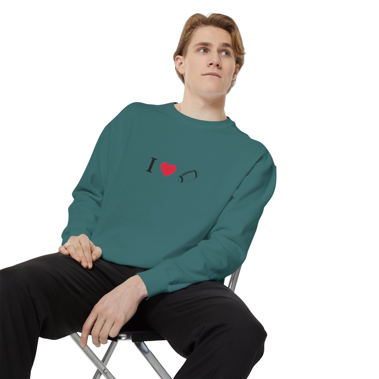 Unisex Sweatshirt, I love Football, Cozy, Perfect for Everyday Wear, Gift Idea for Friends, Couples, and Special Occasions