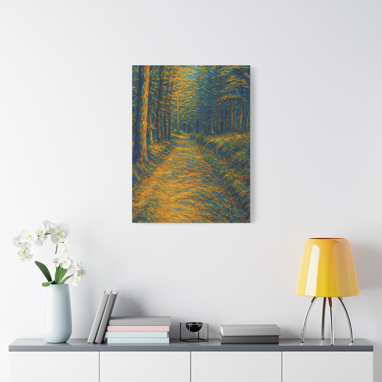 Van Gogh Style Forest Canvas Art | Nature Wall Decor, Home Office Accent, Gift for Nature Lovers, Gallery Wrapped, Living Room Wall Art