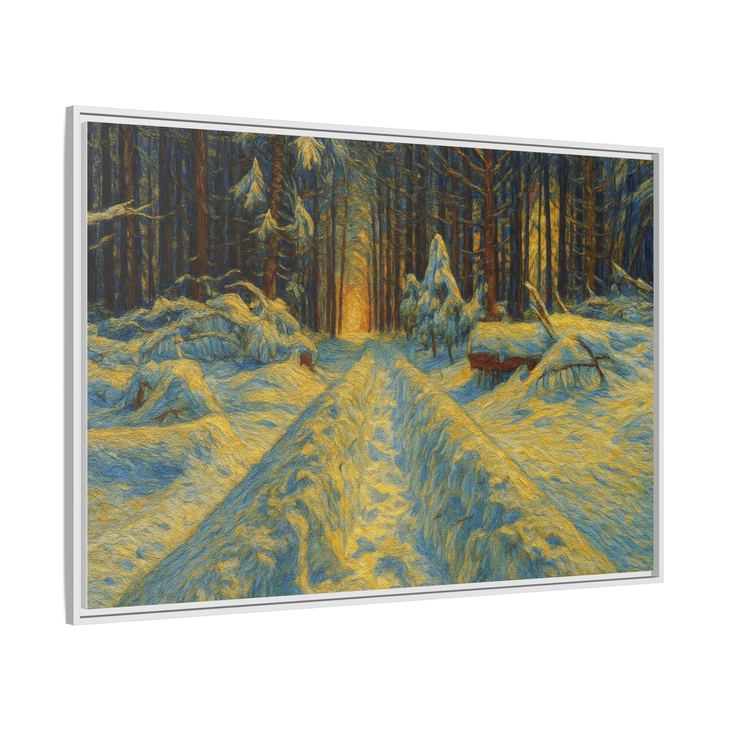 Canvas Art, Winter Landscape Wall Decor, Nature Lovers Gift, Seasonal Decor, Holiday Wall Art, Cozy Home Decoration, Framed Matte Canvas