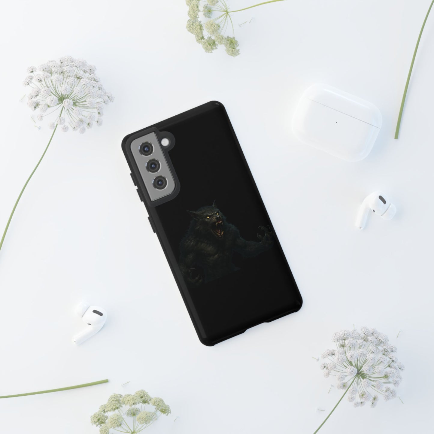 Werewolf Phone Case, Tough Cases, Black Panther Design, Gift for Animal Lovers, Phone Accessories, Fierce Phone Protection