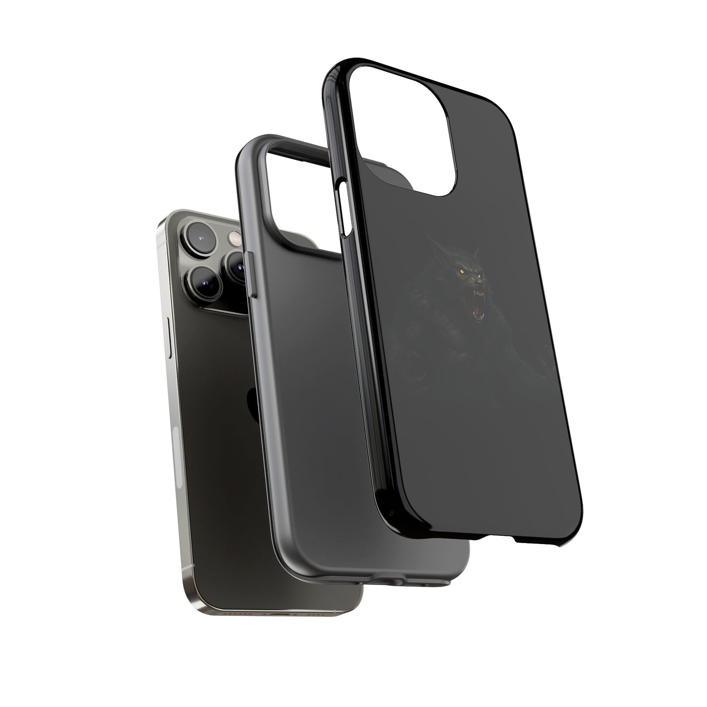 Werewolf Phone Case, Tough Cases, Black Panther Design, Gift for Animal Lovers, Phone Accessories, Fierce Phone Protection