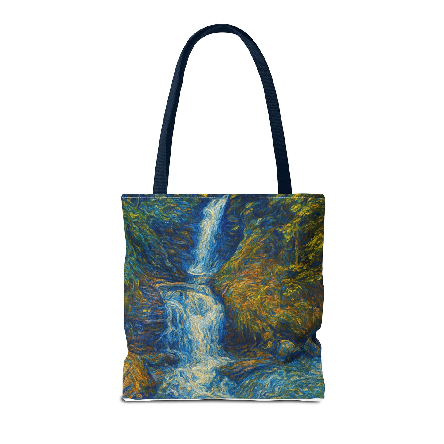 Nature-Inspired Tote Bag, Artistic Eco-Friendly Shopper, Waterfall Design, Reusable Market Bag, Gift for Nature Lovers