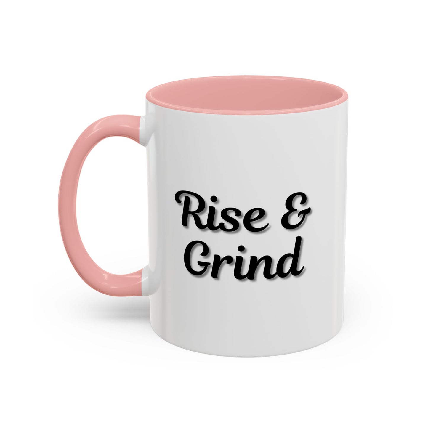 Rise & Grind Coffee Mug – Motivational Black Accent Mug for Daily Inspiration