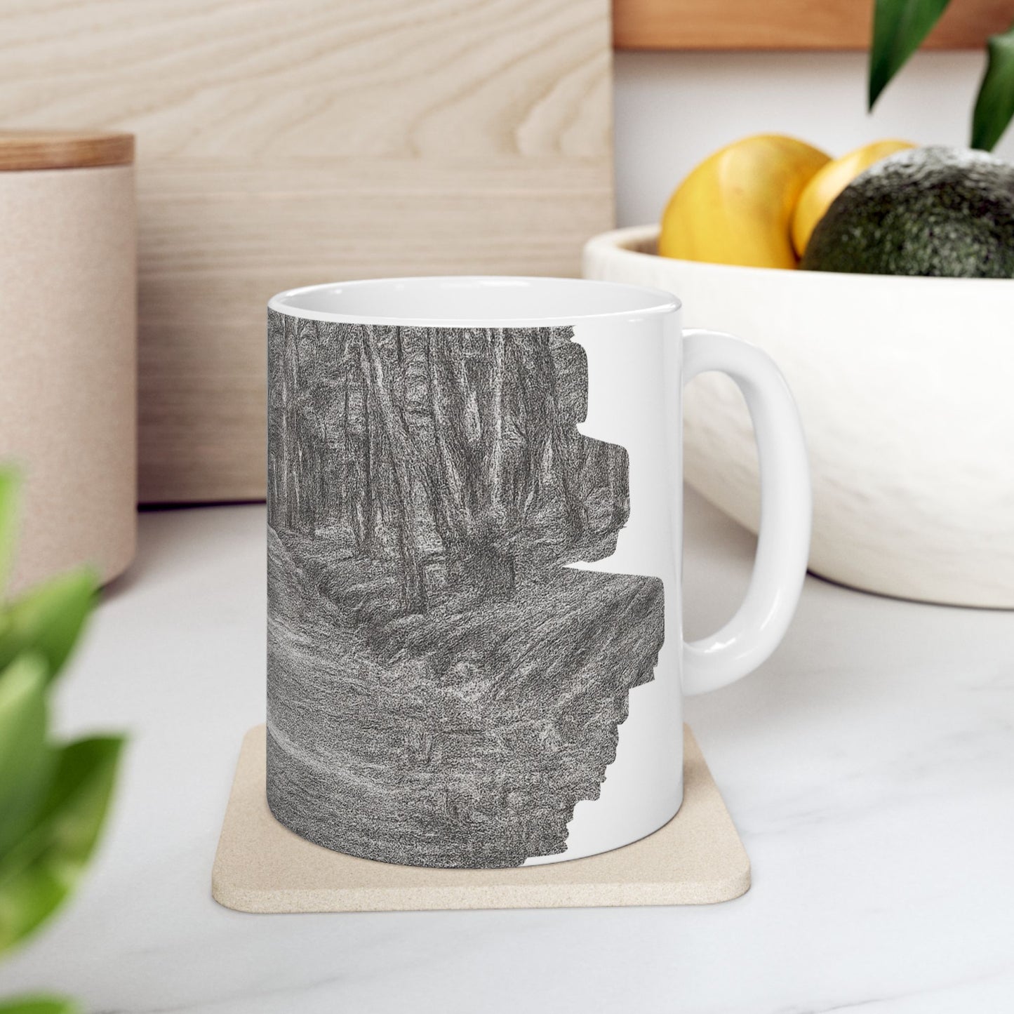 Nature-Inspired Abstract Ceramic Mug | Forest Path Design | Cozy Gift for Coffee Lovers | Home Decor | Nature Lover's Mug