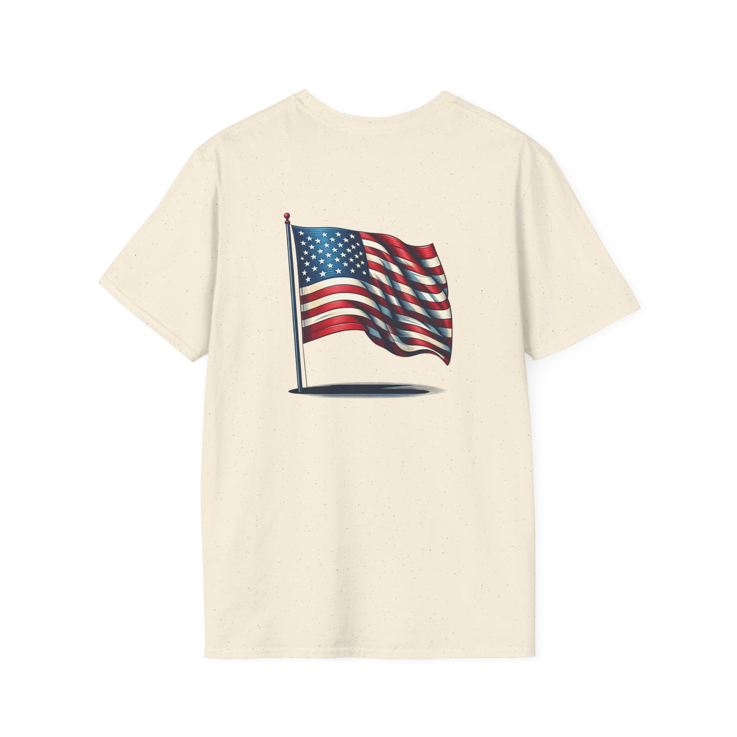 Patriotic Unisex Softstyle T-Shirt, American Flag Tee, USA Pride Shirt, Perfect for Independence Day, Casual Wear