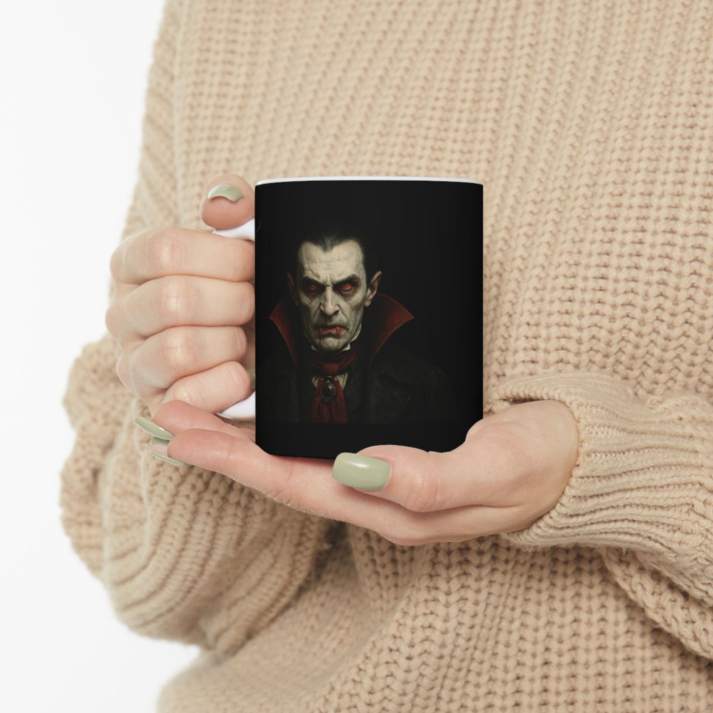 Gothic Dracula Vampire Ceramic Mug, Perfect for Halloween, Spooky Gifts, Coffee Lovers, Home Decor, 11oz & 15oz Sizes