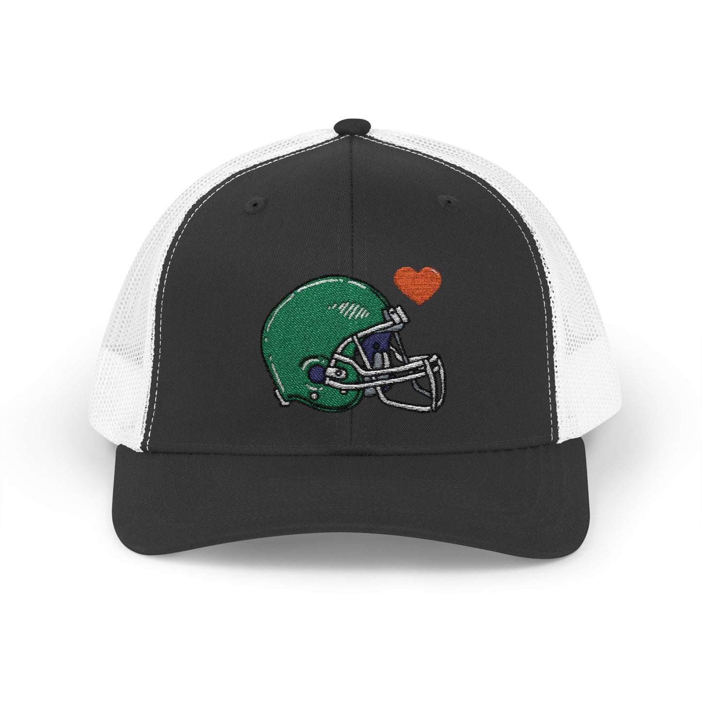 Snapback Trucker Cap with Football Heart Design - Perfect for Sports Fans, Gifts for Gamers, Casual Outings, Tailgating, and Team Spirit