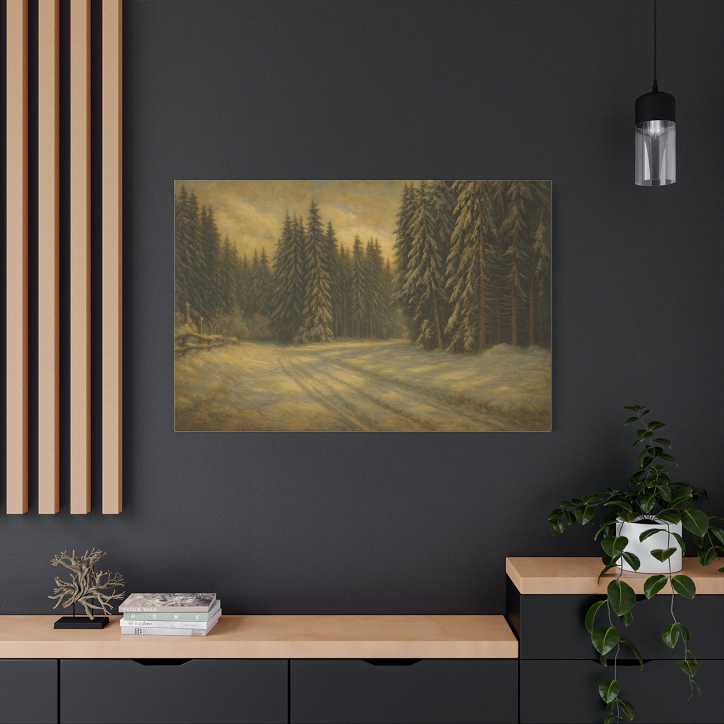 Scenic Forest Canvas Art, Nature Decor for Home, Cozy Wall Art, Perfect Gift for Nature Lovers, Rustic Cabin Decor, Winter Landscape Print