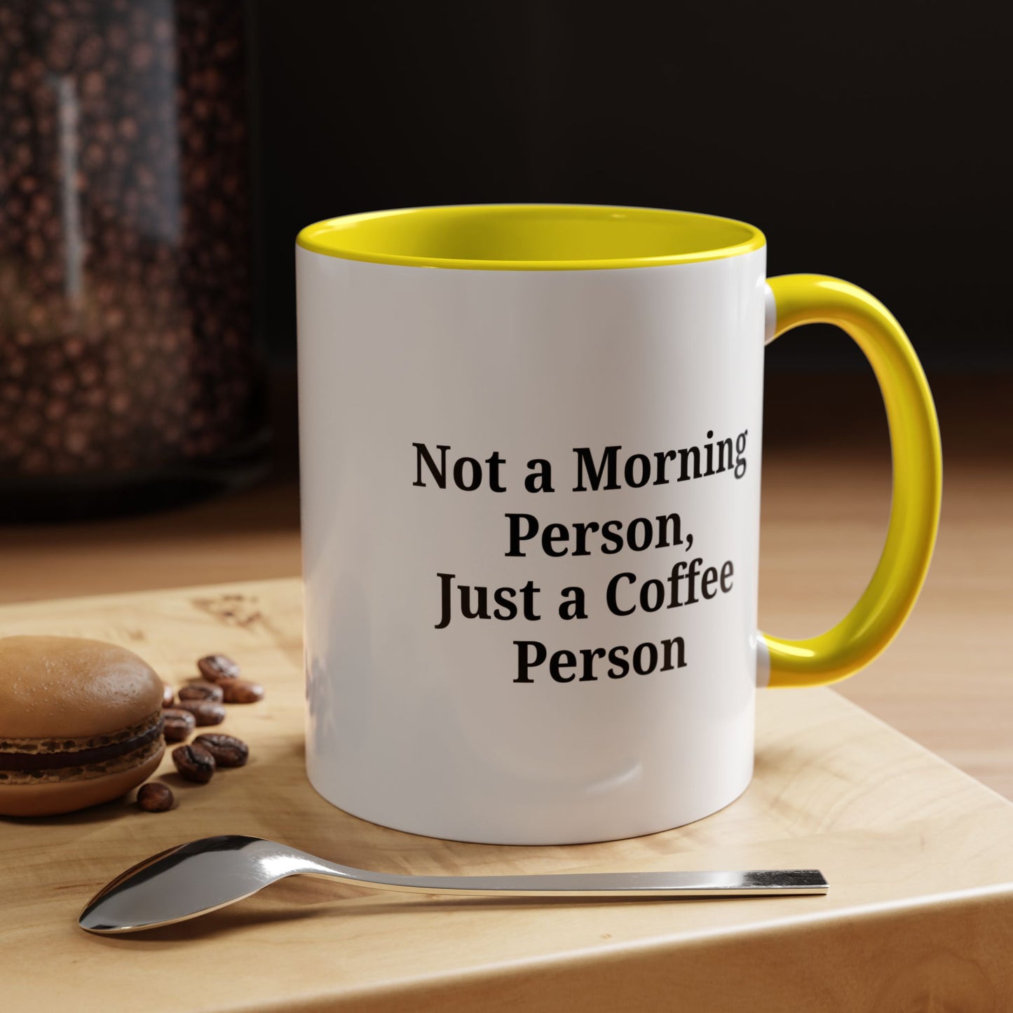 Coffee Lover's Accent Mug, Perfect for Gifting, Home Office Decor, Not a Morning Person, Coffee Enthusiast, Funny Coffee Mug