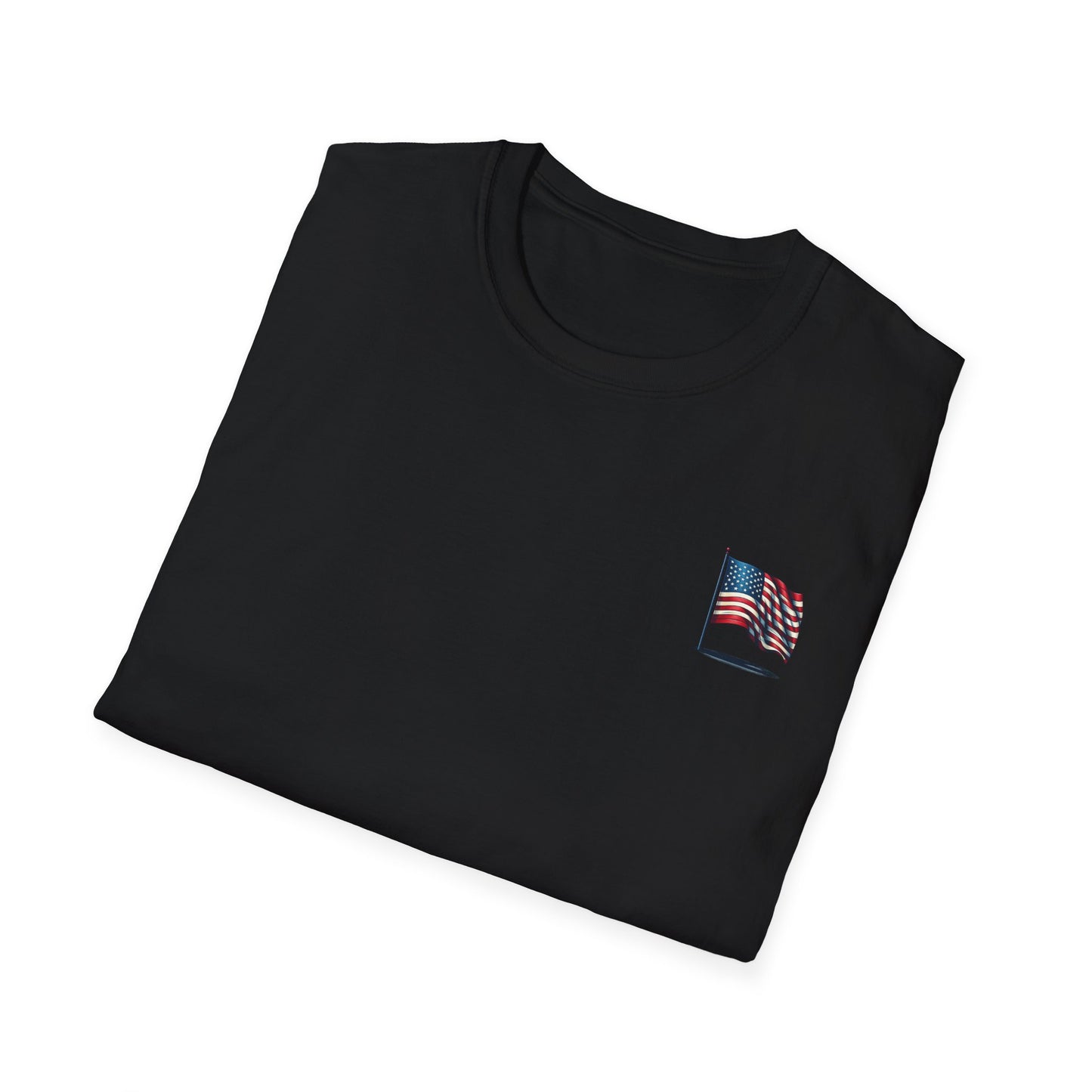 Patriotic Unisex Softstyle T-Shirt, American Flag Tee, USA Pride Shirt, Perfect for Independence Day, Casual Wear