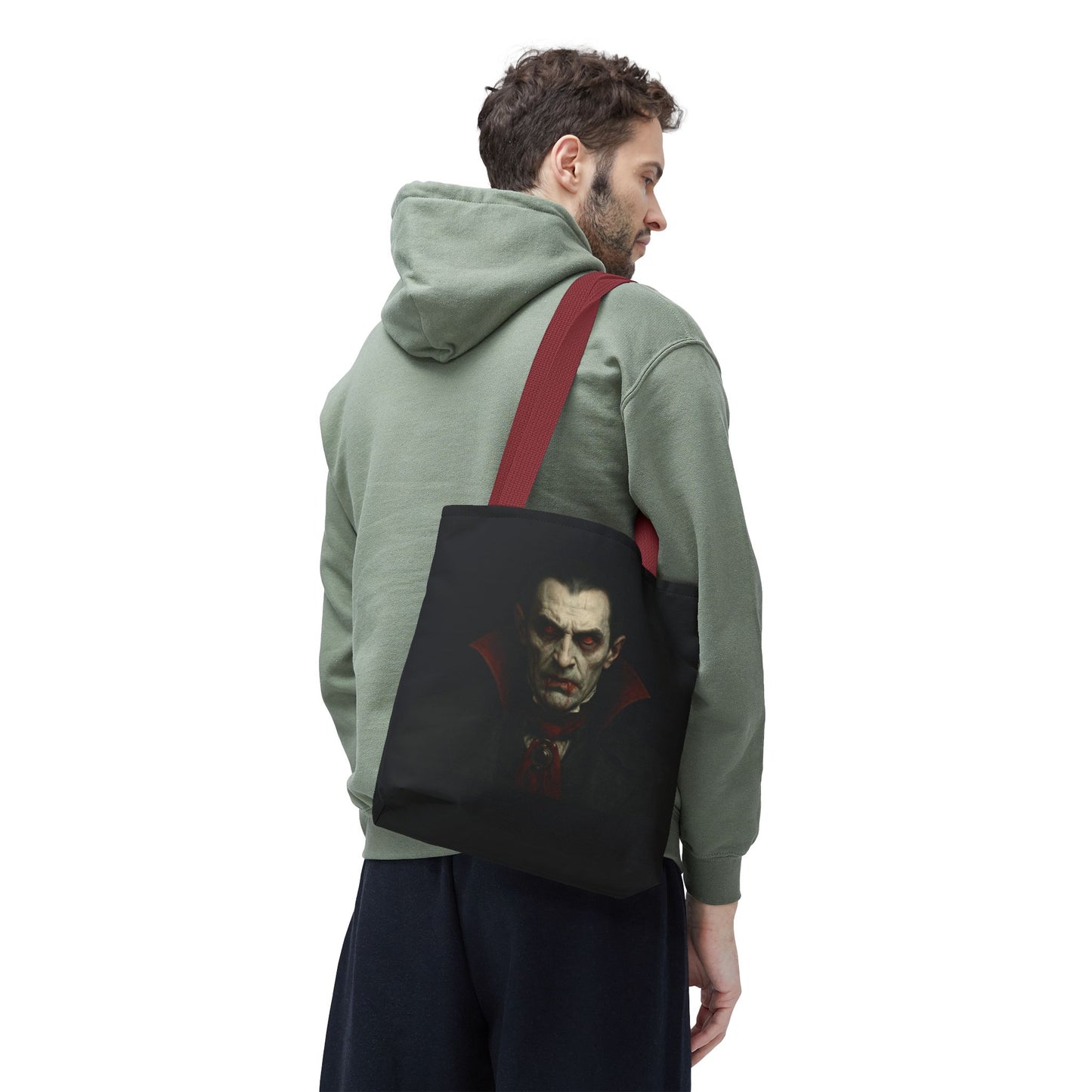 Vampire Haunted Tote Bag, Spooky Shopping Bag, Halloween Accessory, Gothic Style Handbag, Perfect for Halloween Parties, Unisex Tote