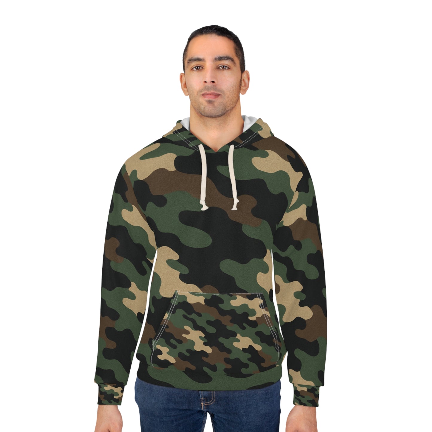 Camo Print Unisex Pullover Hoodie - Stylish, Comfortable, Perfect for Outdoor Adventures, Gifts for Him and Her, Casual Wear, All-Season