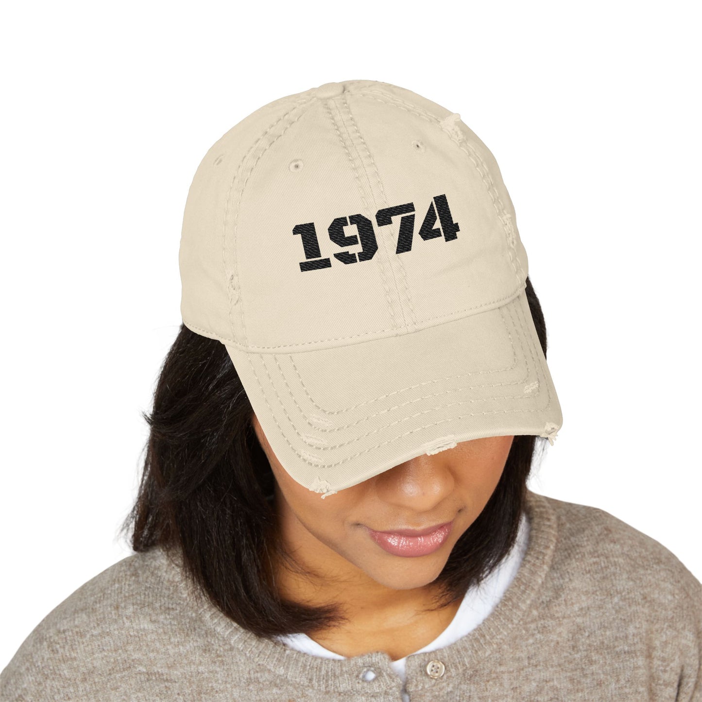 Distressed Dad Hat with Embroidered 1974, Vintage Cap for Dads, Casual Lifestyle Hat, Father's Day Gift, Birthday Gift for Men
