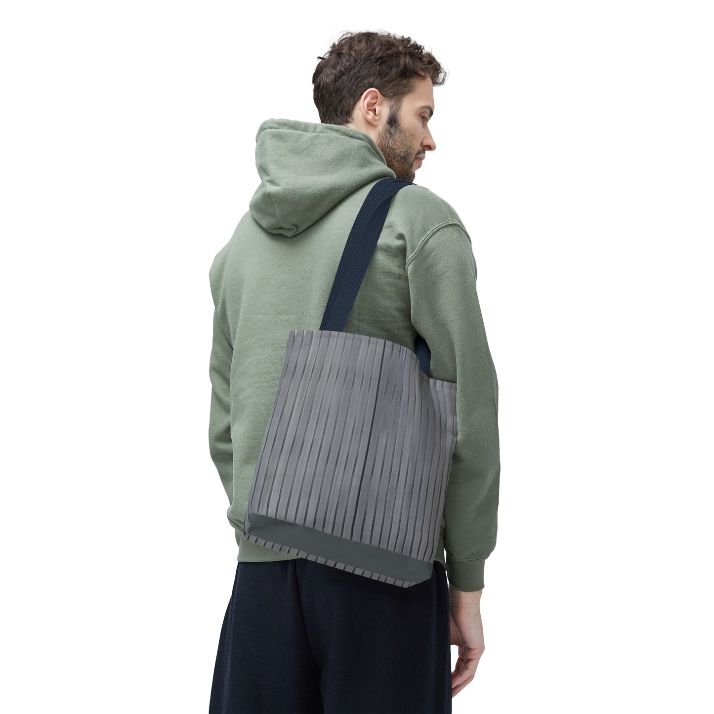 Stylish Gray Striped Tote Bag for Everyday Use