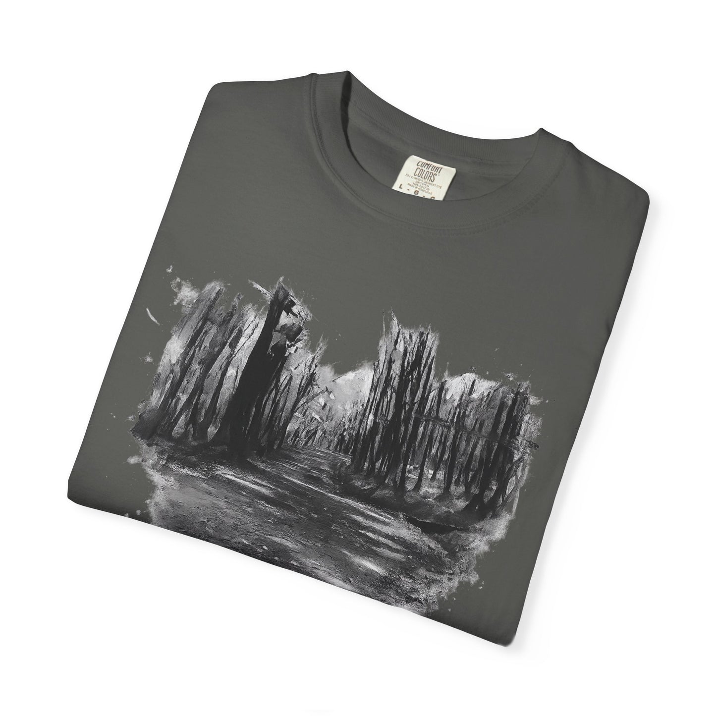 Artistic Forest Scene T-shirt | Nature Lover Gift, Outdoor Adventure Tee, Eco-Friendly Fashion, Vintage Inspired Clothing, Unisex Gift