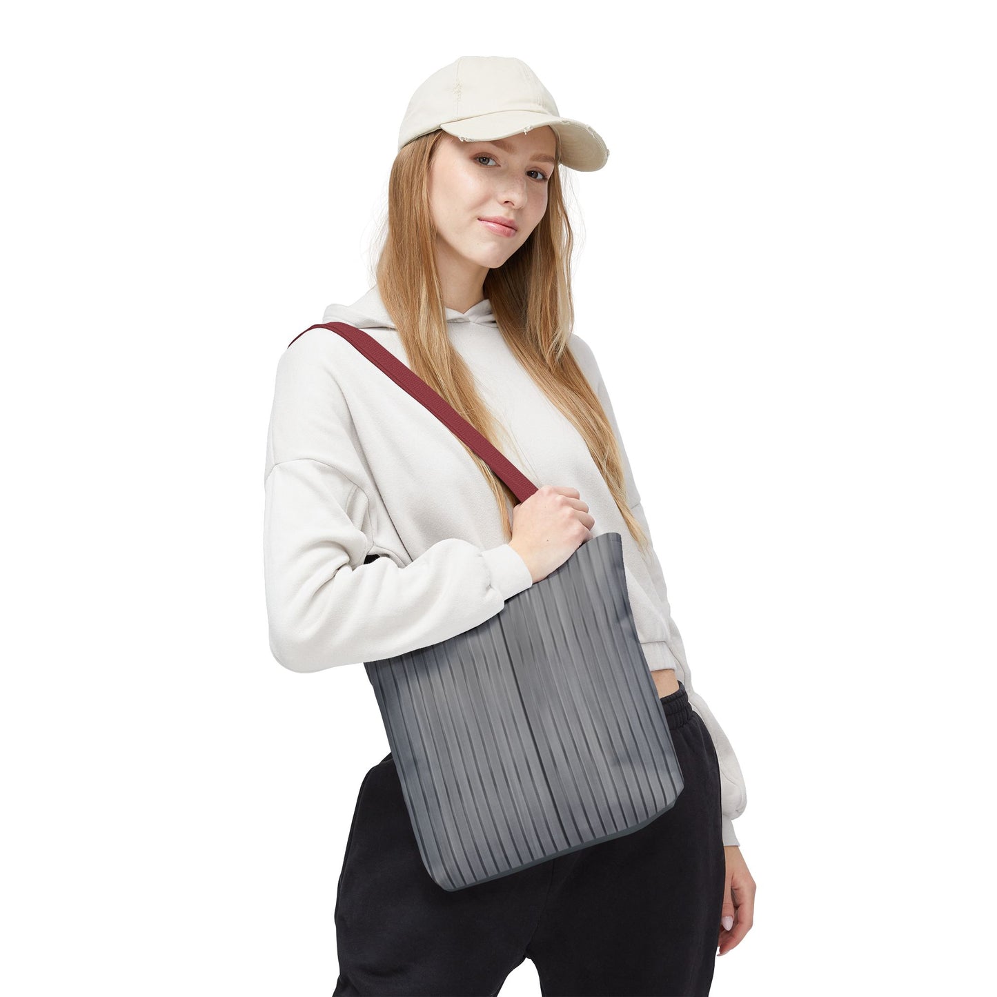 Stylish Gray Striped Tote Bag for Everyday Use