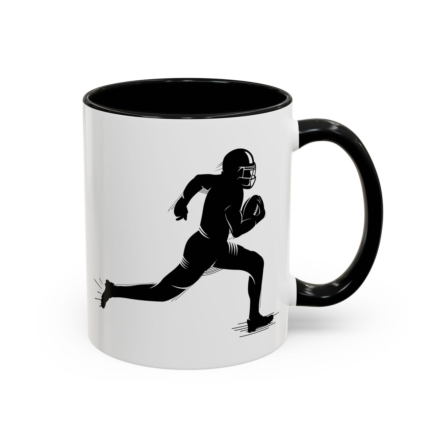 Football Player Themed Accent Coffee Mug, Sports Fan Gift, Unique Mug for Athletes, Coffee Lover, Game Day Essential