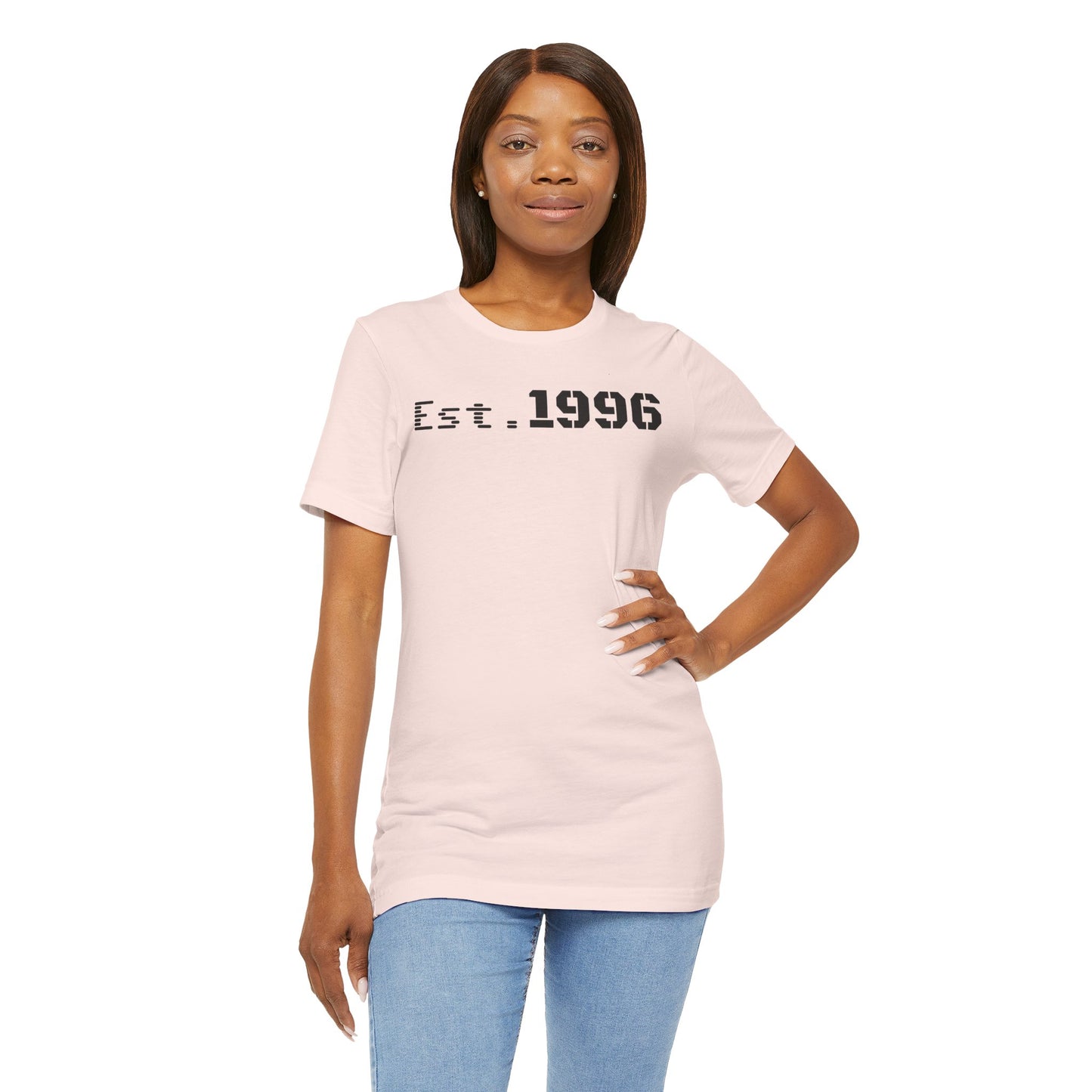 Unisex Jersey Tee - 'Est. 1996' Graphic Shirt, Birthday Gift, Casual Wear, Vintage Style, Retro Fashion, Gift for Him/Her