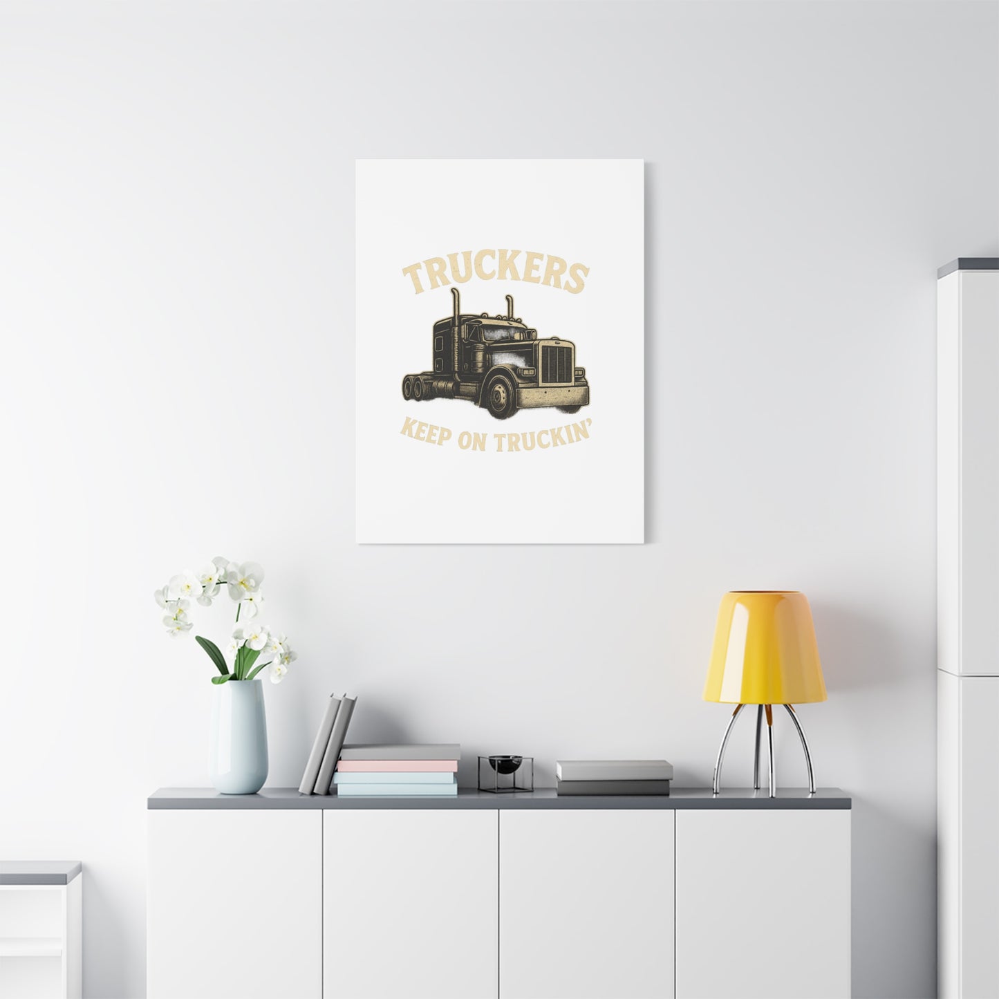Truckers Canvas Wall Art, Keep on Truckin' Decor, Gift for Drivers, Trucking Artwork, Transportation Gift
