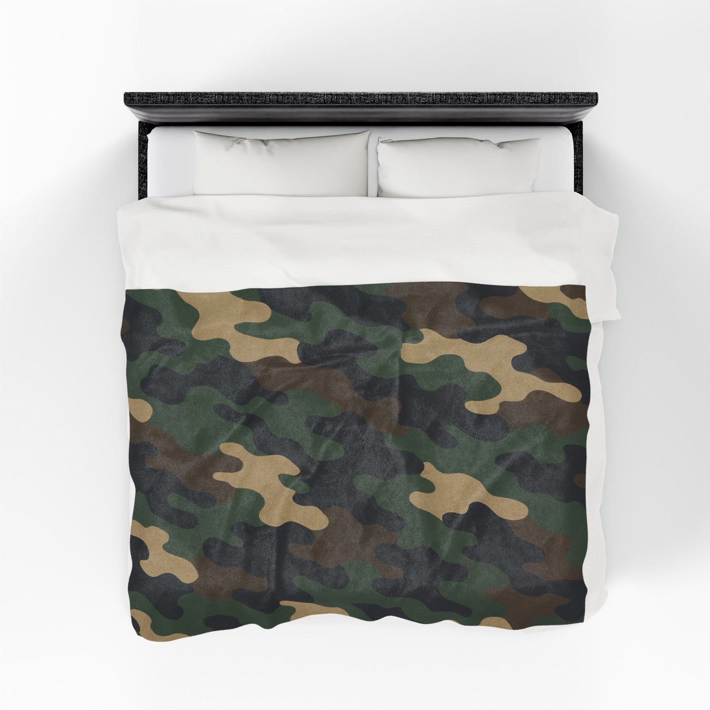 Cozy Camouflage Velveteen Plush Blanket | Ideal for Campouts, Living Room Decor, Gift for Him, Outdoor Adventures, Soft Throw