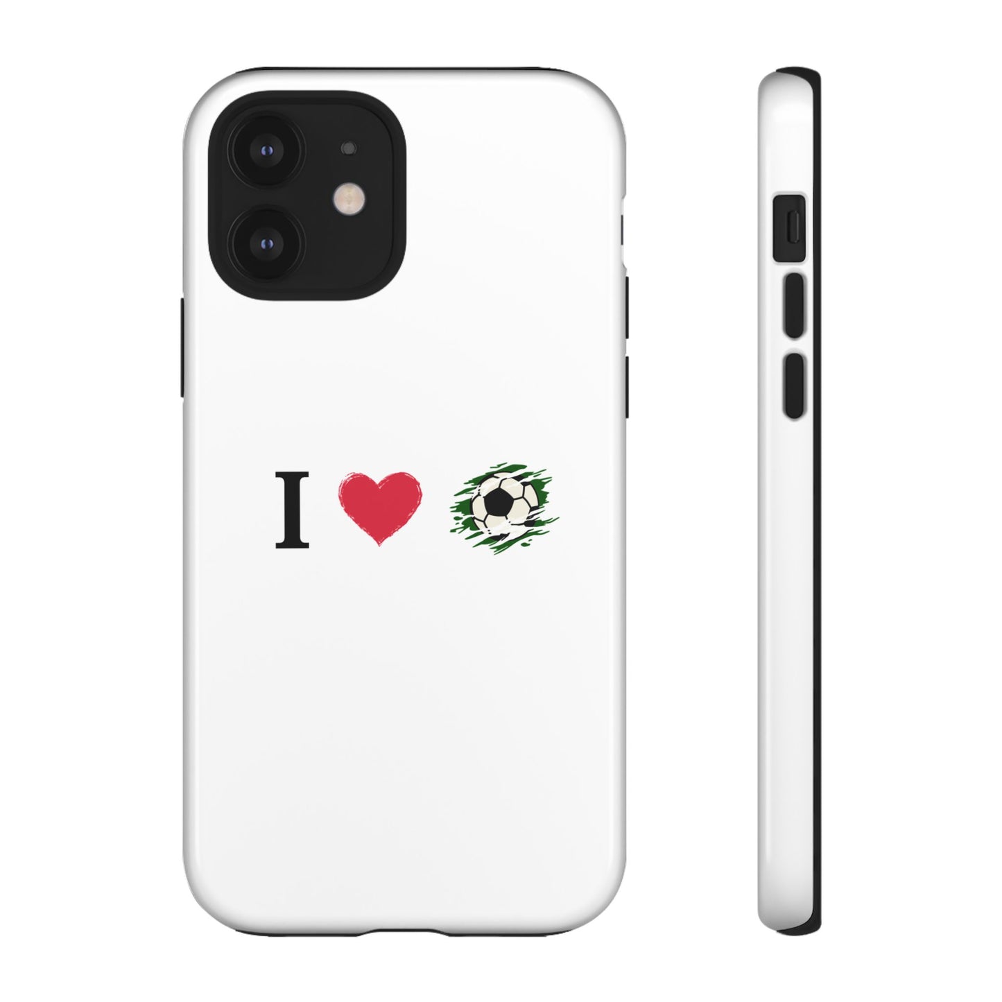 Soccer Phone Case, I Love Soccer, Tough Case Cover, Sporty Phone Accessories, Gift for Soccer Lovers, Unique Soccer Design
