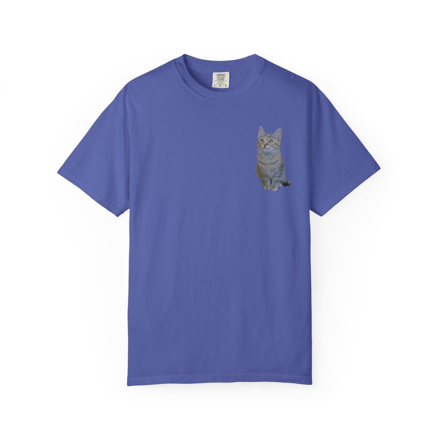 Whimsical Cat Pocket T-Shirt for Cat Lovers