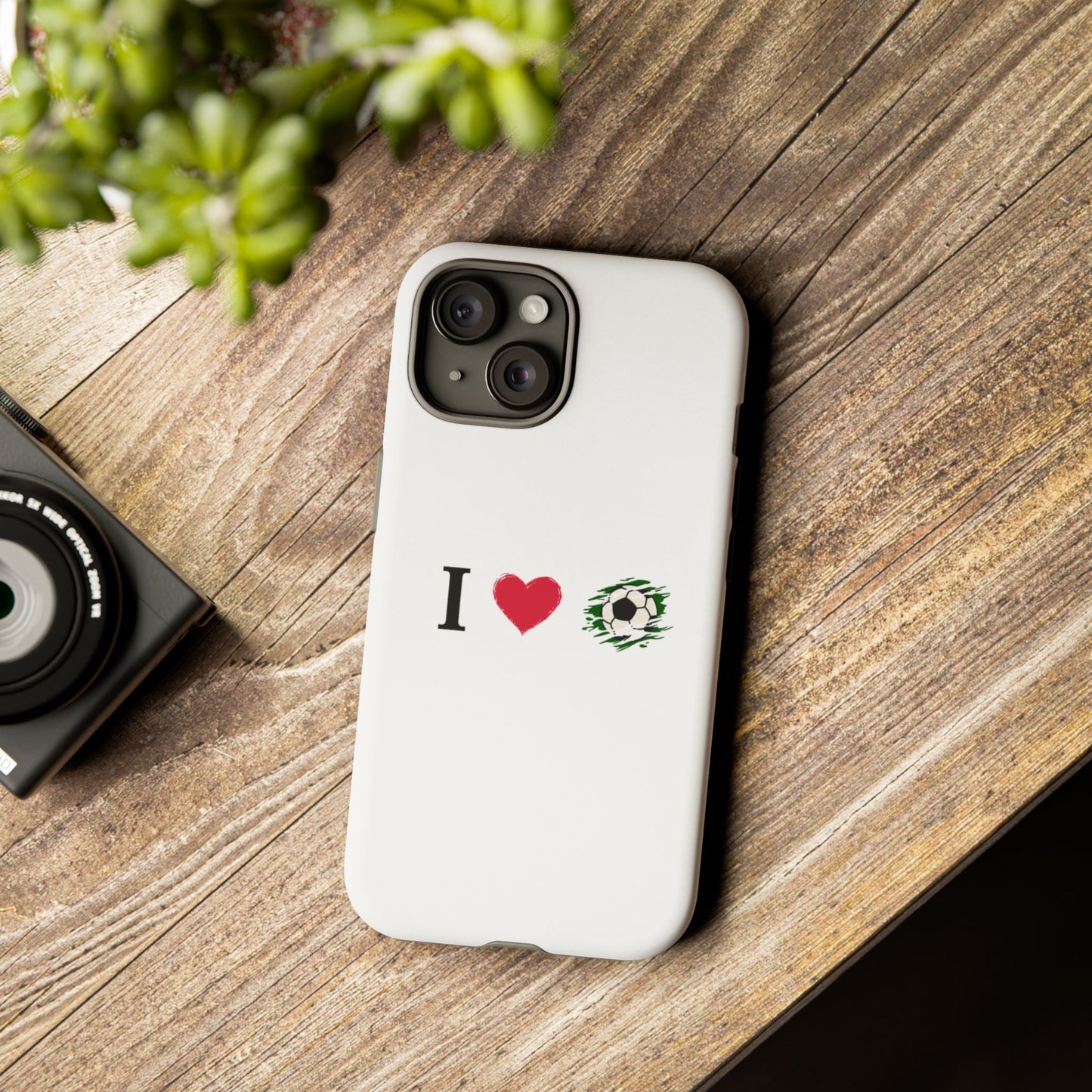 Soccer Phone Case, I Love Soccer, Tough Case Cover, Sporty Phone Accessories, Gift for Soccer Lovers, Unique Soccer Design