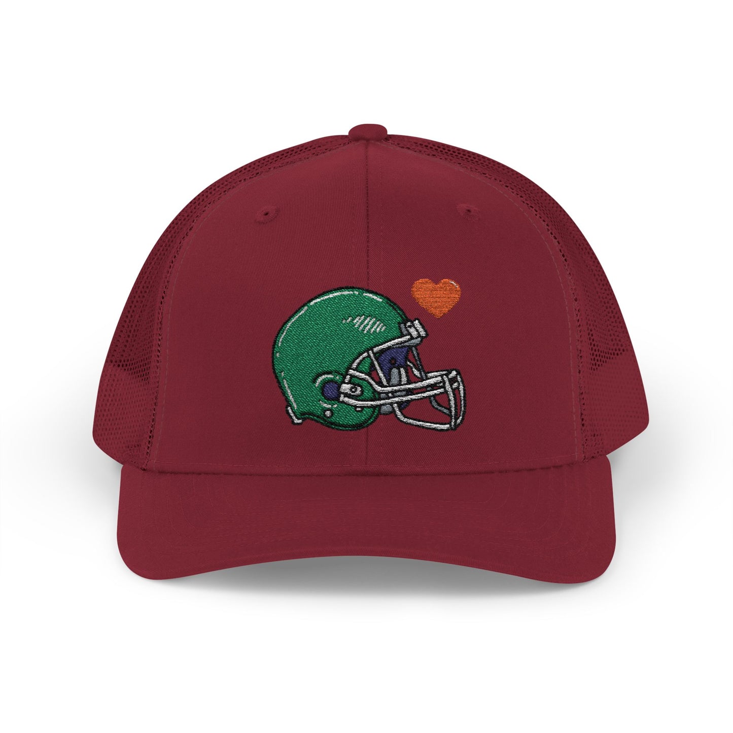 Snapback Trucker Cap with Football Heart Design - Perfect for Sports Fans, Gifts for Gamers, Casual Outings, Tailgating, and Team Spirit
