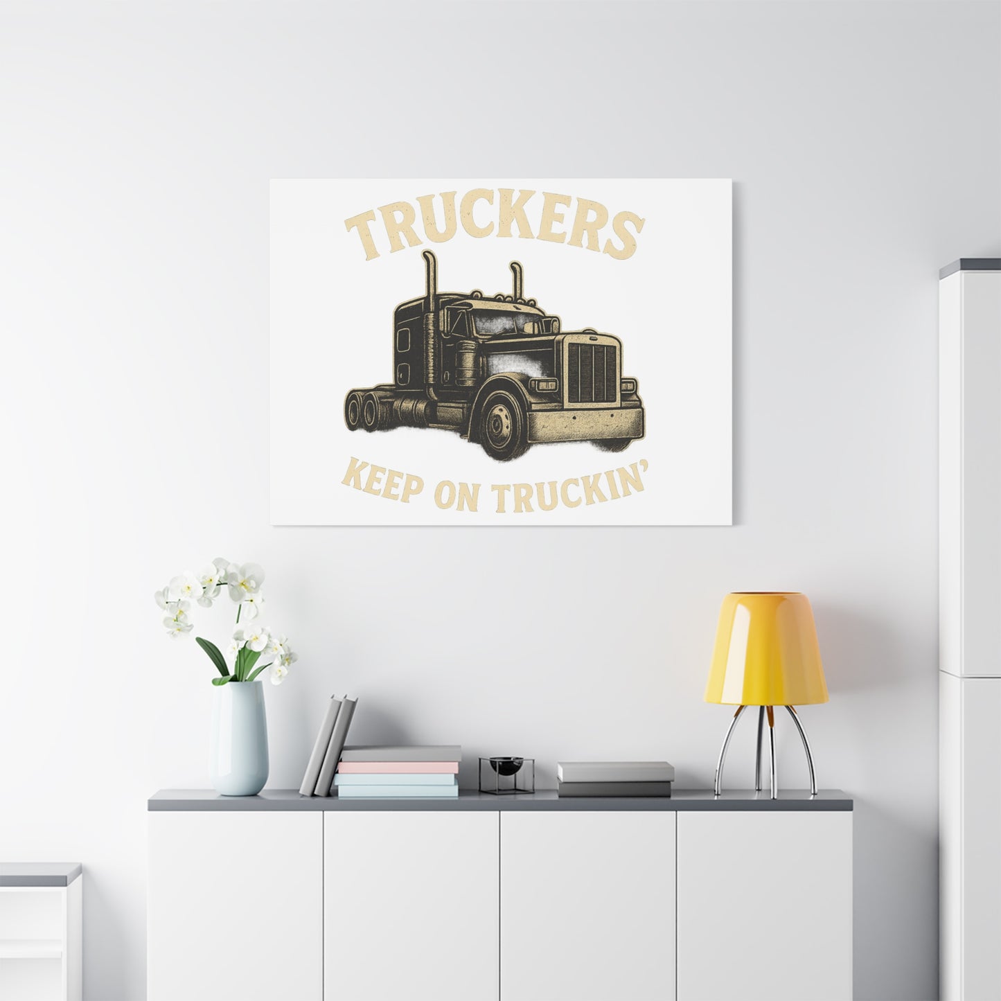 Truckers Canvas Wall Art, Keep on Truckin' Decor, Gift for Drivers, Trucking Artwork, Transportation Gift