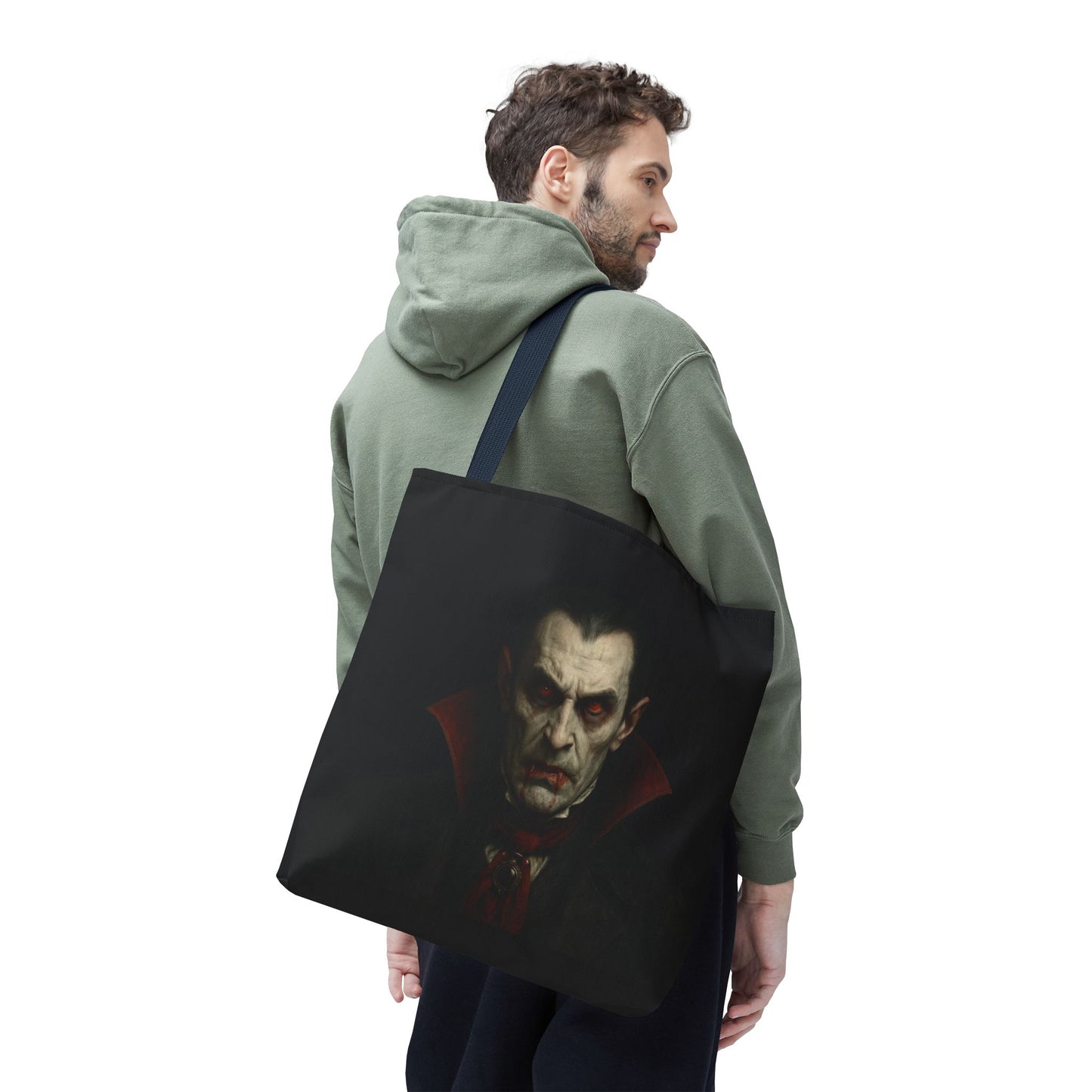Vampire Haunted Tote Bag, Spooky Shopping Bag, Halloween Accessory, Gothic Style Handbag, Perfect for Halloween Parties, Unisex Tote