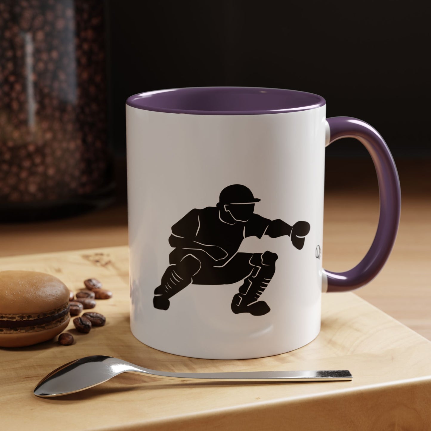 Baseball Catcher Coffee Mug, Sports Gift for Coaches, Black Accent Mug for Fans, Perfect for Birthdays & Celebrations, Unique Cup