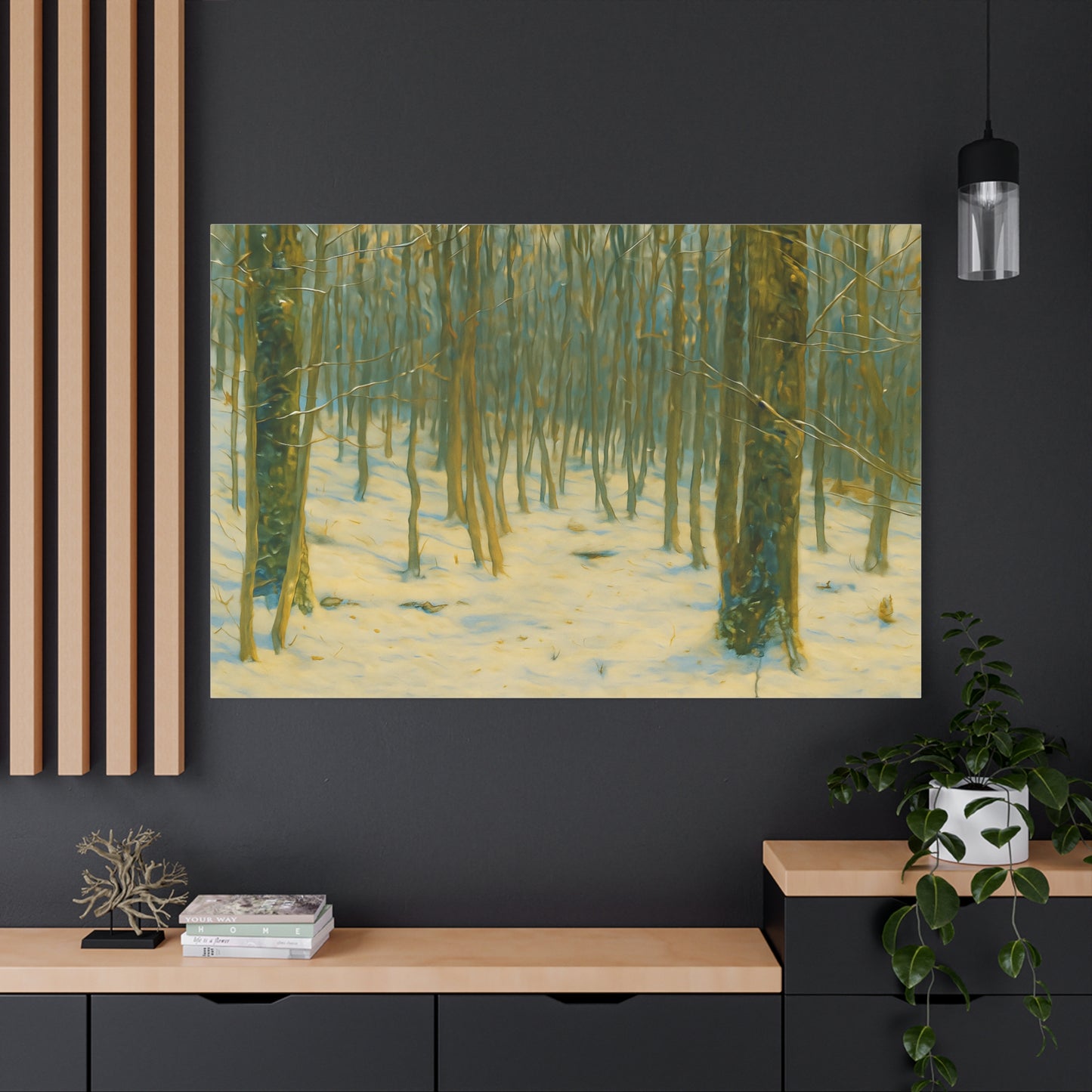 Winter Forest Matte Canvas Art Print, Nature Decor, Stretched Wall Art, Home Decor, Rustic Cabin Decoration, Gift for Nature Lovers