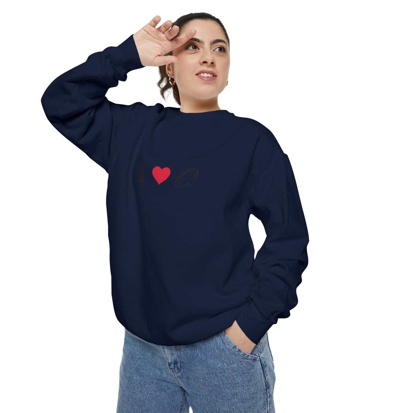 Unisex Sweatshirt, I love Football, Cozy, Perfect for Everyday Wear, Gift Idea for Friends, Couples, and Special Occasions