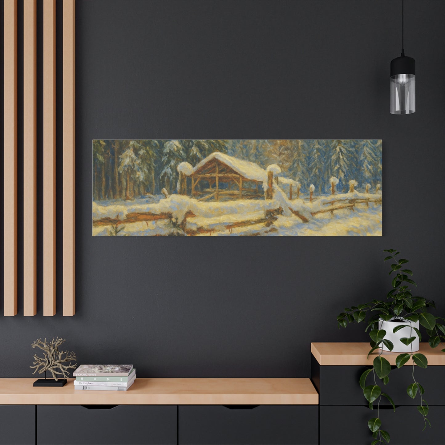 Canvas Wall Art, Winter Landscape Print, Home Decor, Rustic Art, Gift for Nature Lovers, Holiday Decoration