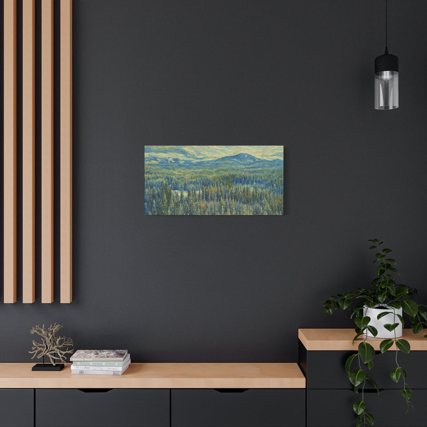 Scenic Landscape Canvas Print, Rustic Home Decor, Wall Art for Nature Lovers, Gift for Art Enthusiasts, Serene Forest Artwork