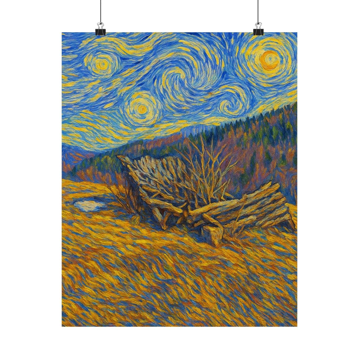 Matte Vertical Posters of Starry Night - Art Print for Home Decor, Wall Art, Gift for Art Lovers, Bacground for Celebrations