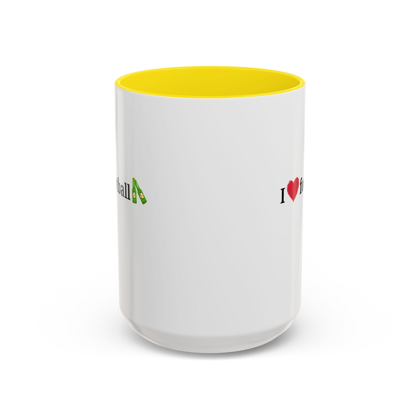 I Love Football Accent Coffee Mug, Perfect Gift for Sports Lovers, Football Enthusiasts, Unique Mug for Game Days, Home or Office Decor