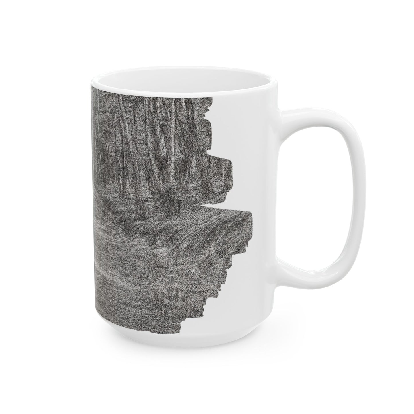 Nature-Inspired Abstract Ceramic Mug | Forest Path Design | Cozy Gift for Coffee Lovers | Home Decor | Nature Lover's Mug