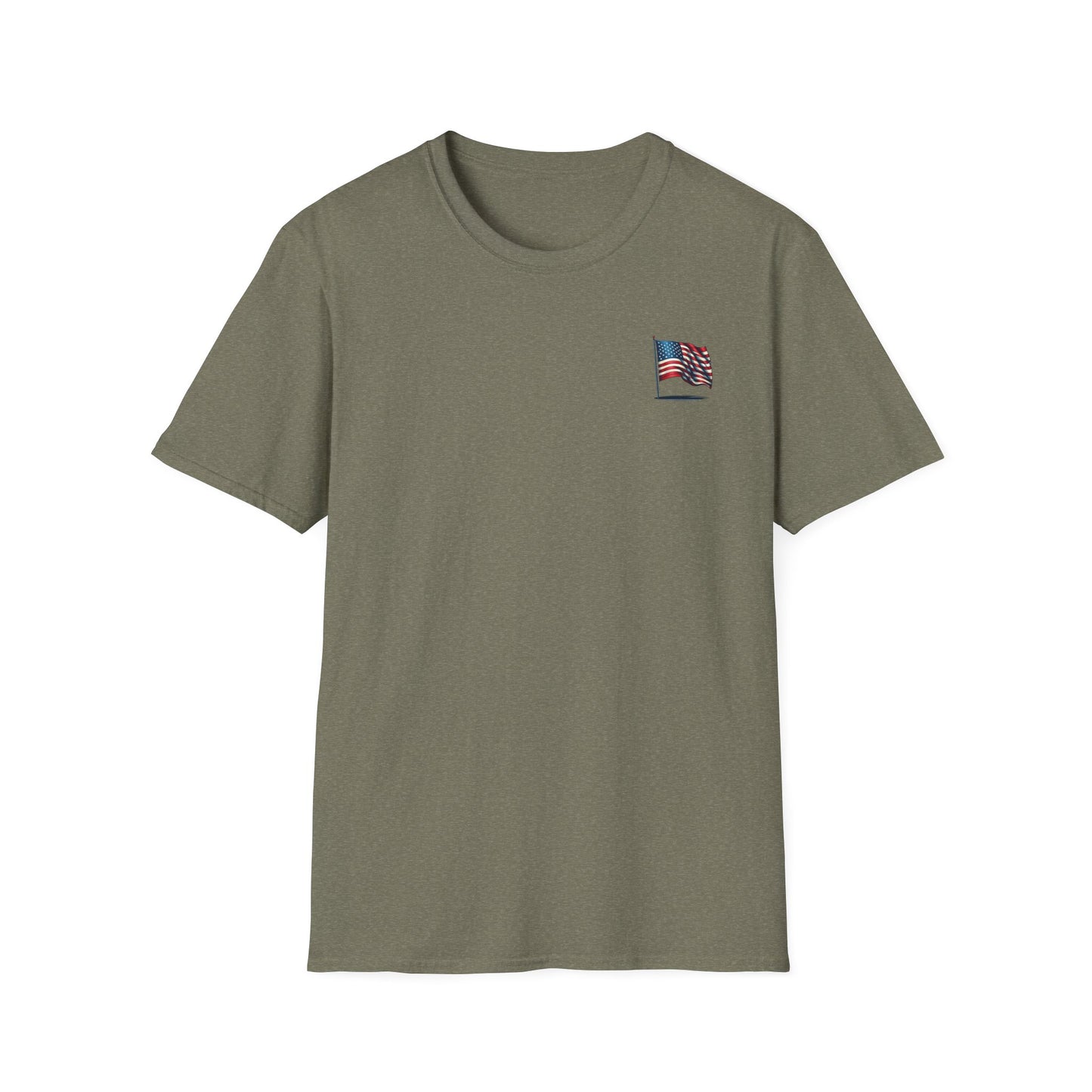 Patriotic Unisex Softstyle T-Shirt, American Flag Tee, USA Pride Shirt, Perfect for Independence Day, Casual Wear