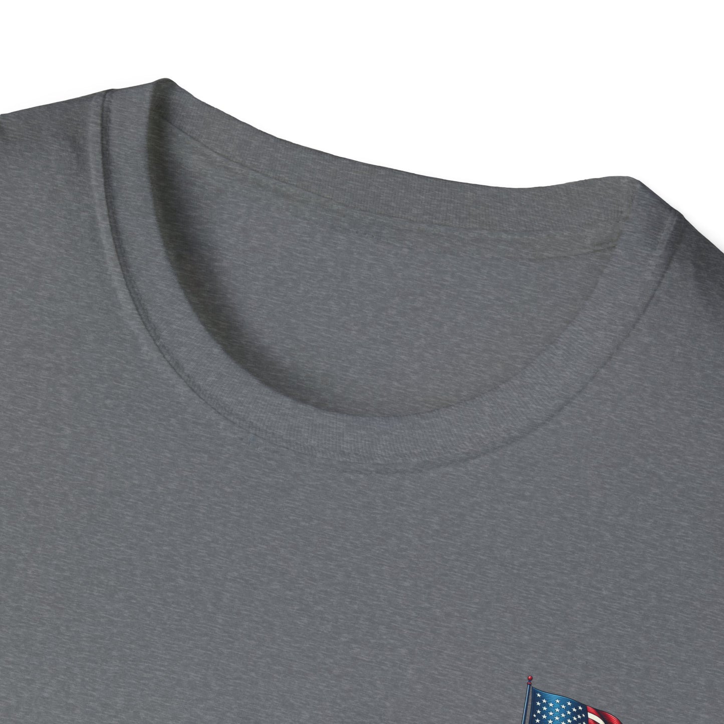 Patriotic Unisex Softstyle T-Shirt, American Flag Tee, USA Pride Shirt, Perfect for Independence Day, Casual Wear