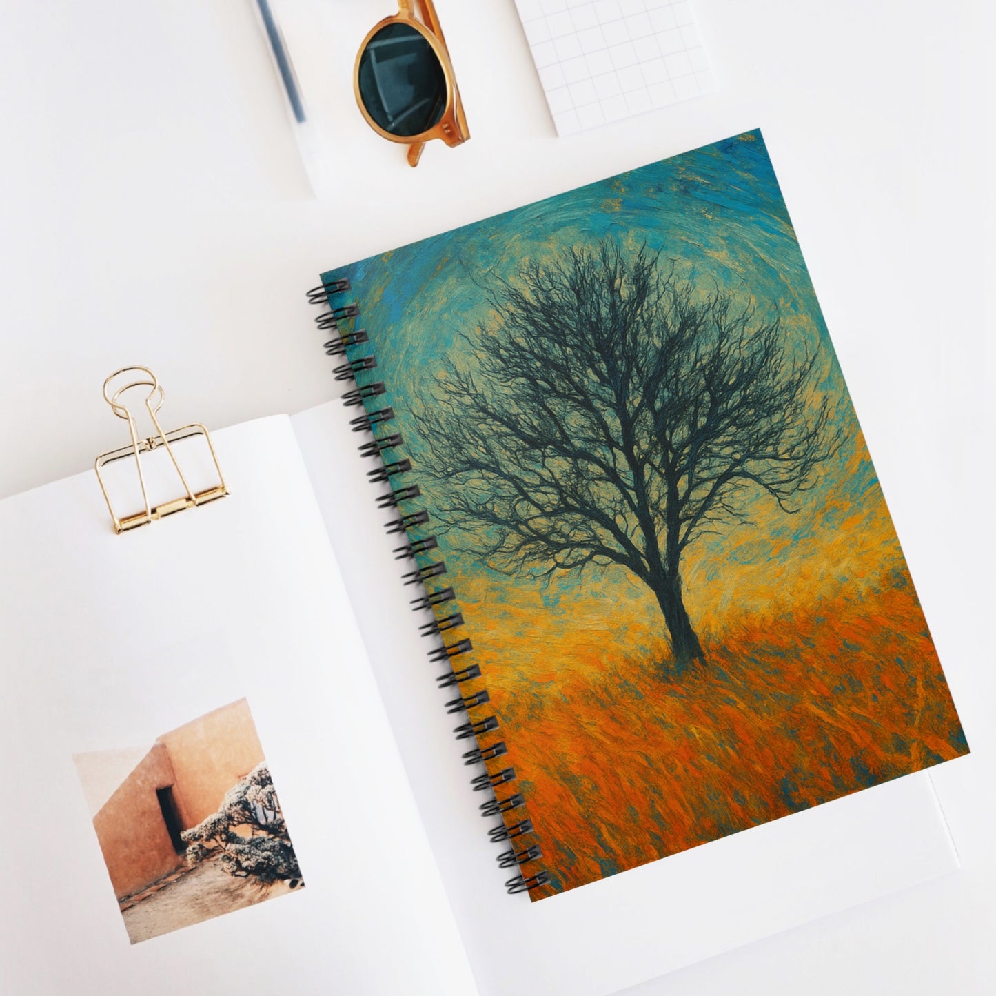 Artistic Tree Spiral Notebook - Ruled Pages, Nature Lover Gift, Journal for Notes, School Supplies, Unique Stationery