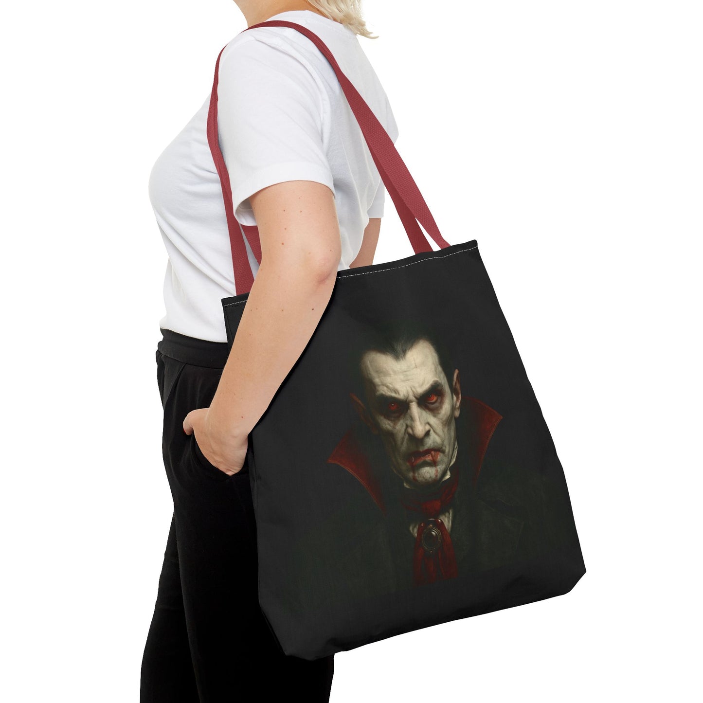 Vampire Haunted Tote Bag, Spooky Shopping Bag, Halloween Accessory, Gothic Style Handbag, Perfect for Halloween Parties, Unisex Tote