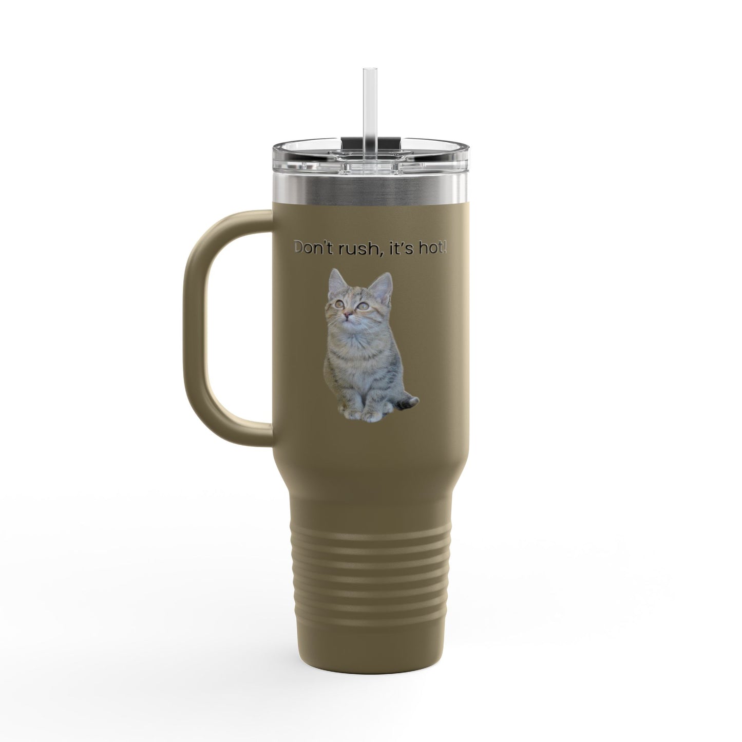 Funny Cat Insulated Travel Mug - 40oz - Perfect for Hot Drinks