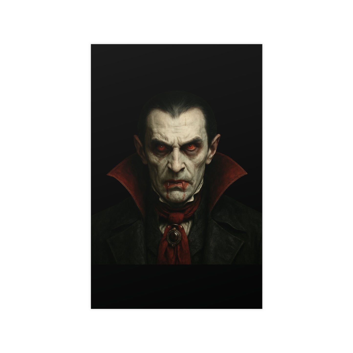Gothic Vampire Art Poster, Spooky Wall Decor, Horror Room Accent, Perfect for Halloween, Gothic Decor, Home Office Artwork