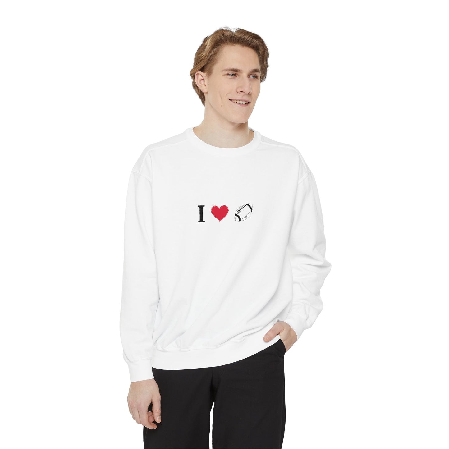 Unisex Sweatshirt, I love Football, Cozy, Perfect for Everyday Wear, Gift Idea for Friends, Couples, and Special Occasions