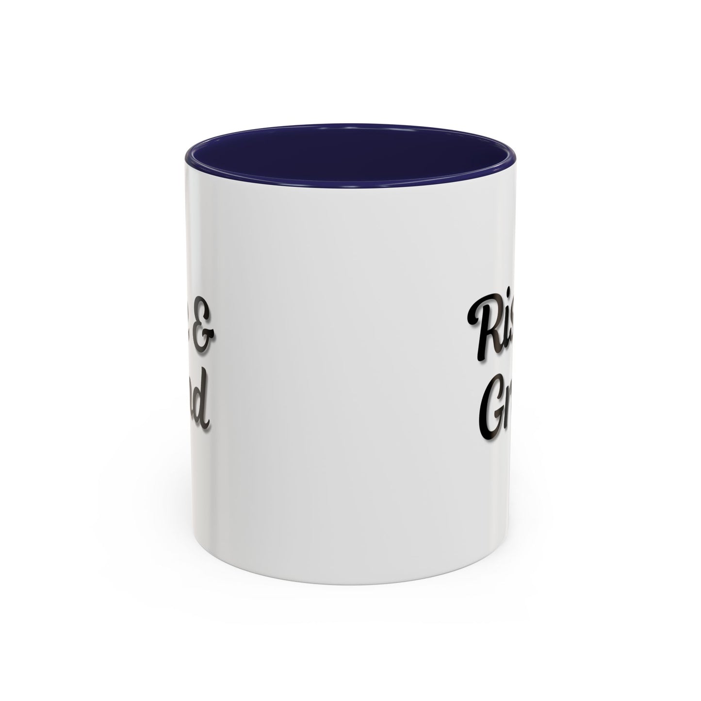 Rise & Grind Coffee Mug – Motivational Black Accent Mug for Daily Inspiration